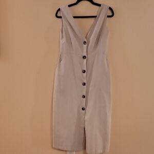 Cream Button-Down Dress